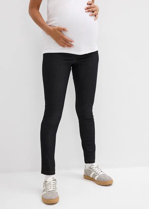 Stretchiga mammaleggings med jeanslook, bonprix