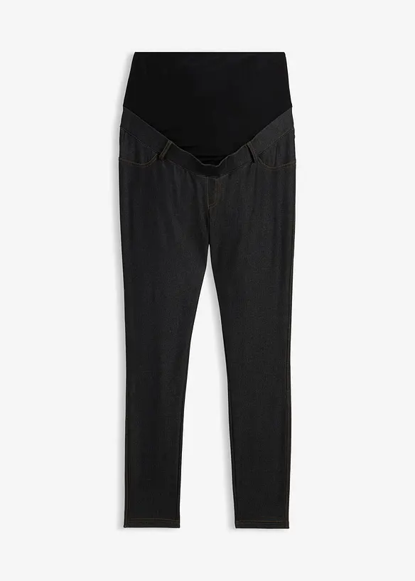 Stretchiga mammaleggings med jeanslook, bonprix