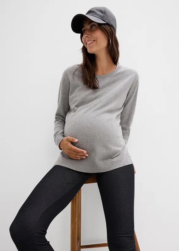 Stretchiga mammaleggings med jeanslook, bonprix