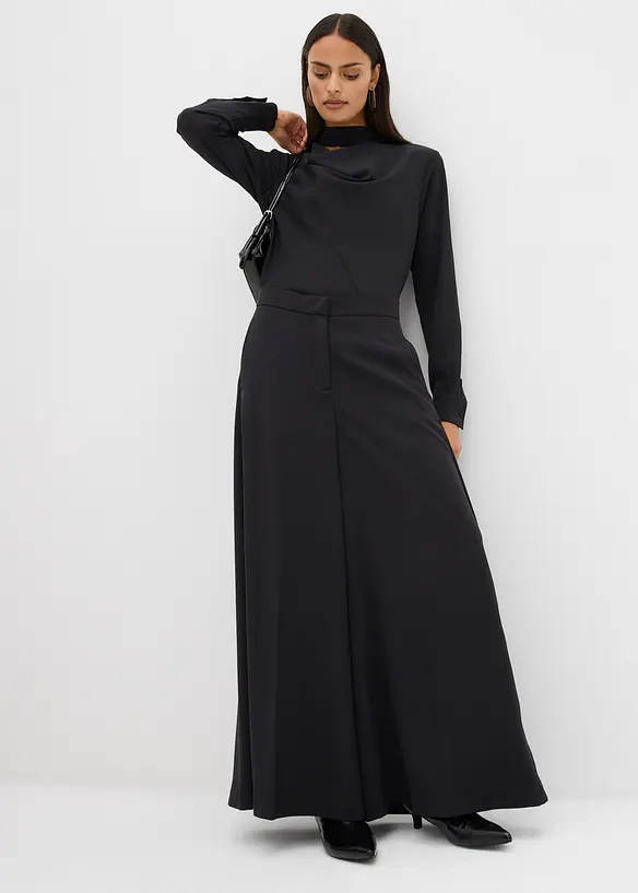 Vid byxa med bekväm midja i följsamt material, bonprix