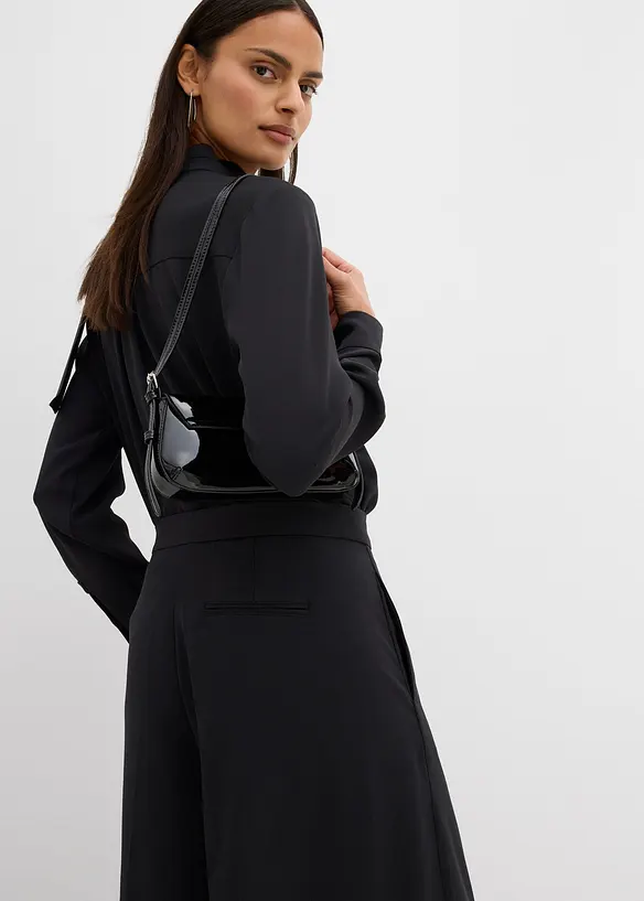 Vid byxa med bekväm midja i följsamt material, bonprix