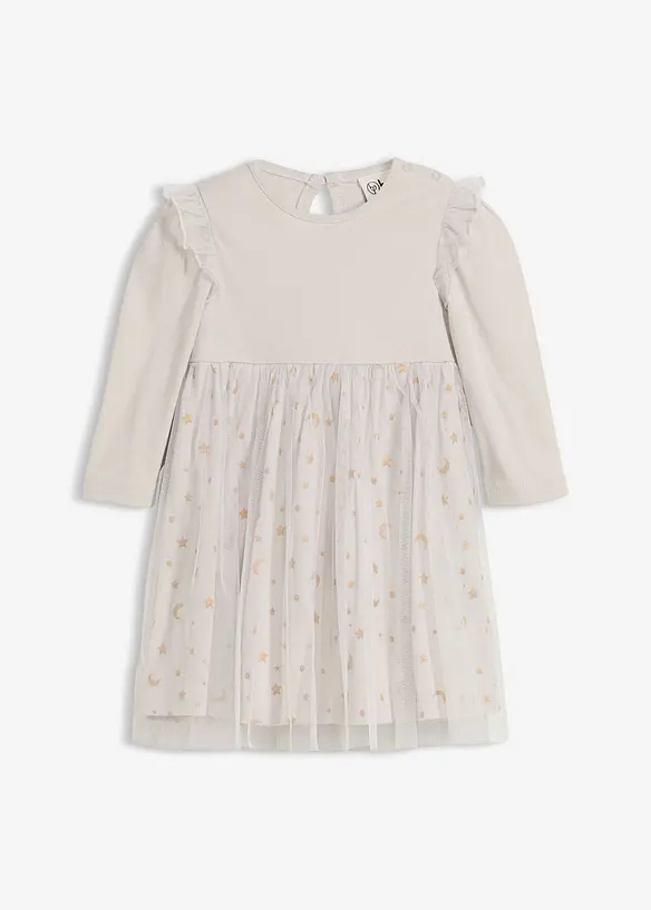 Långärmad body och klänning för bebisar, bonprix