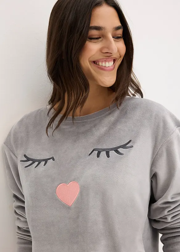 Tröja och byxa med sammetskänsla, bonprix