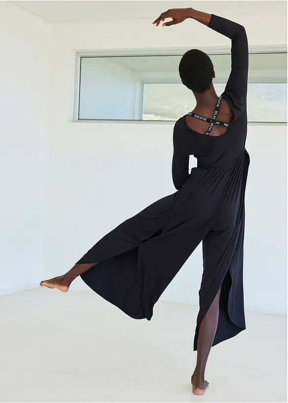 Sportjumpsuit av viskos med mjukt fall, bonprix