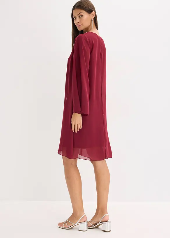 Chiffongklänning med strassapplikation, bonprix