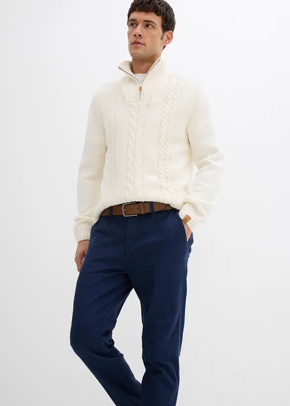 Flanellfodrade chinos, Regular Fit, Tapered, bonprix