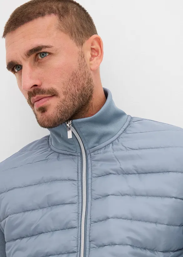 Sweatjacka i materialmix, bonprix