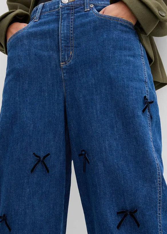 Barrel jeans High Waist, ledig midja, bonprix