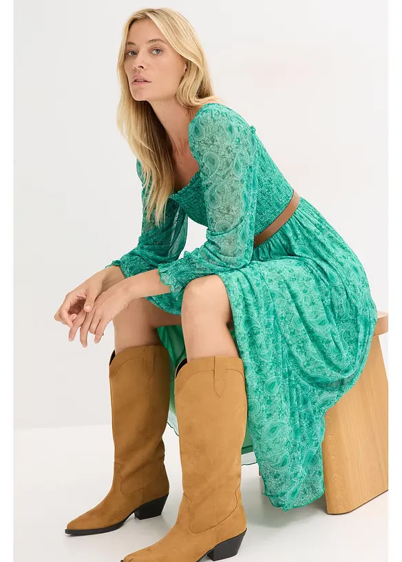 Jerseyklänning i maxilängd, bonprix