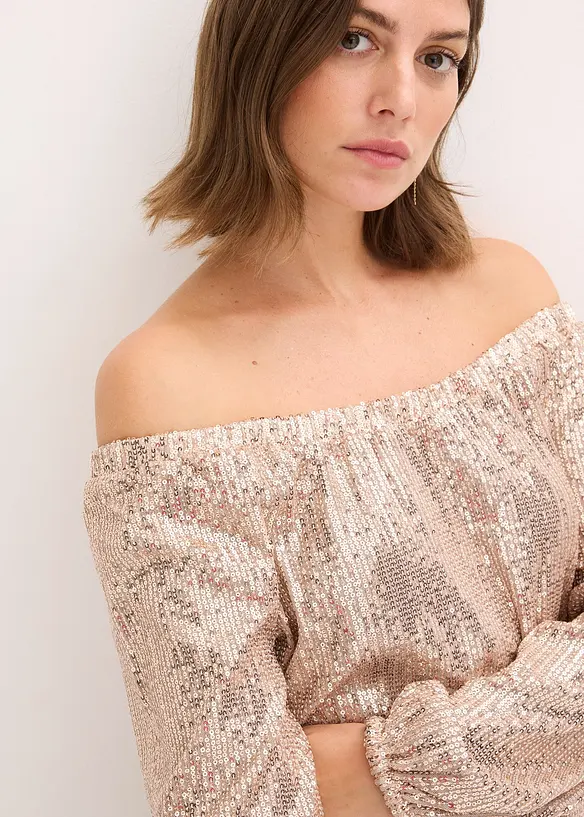 Singoallatopp i oversizemodell med paljetter, bonprix