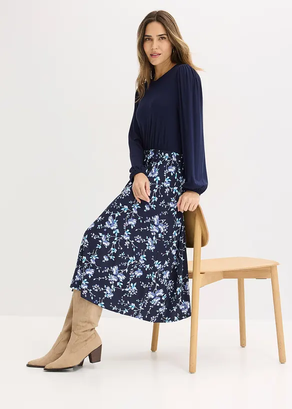 Jerseyklänning i viskosmix, bonprix