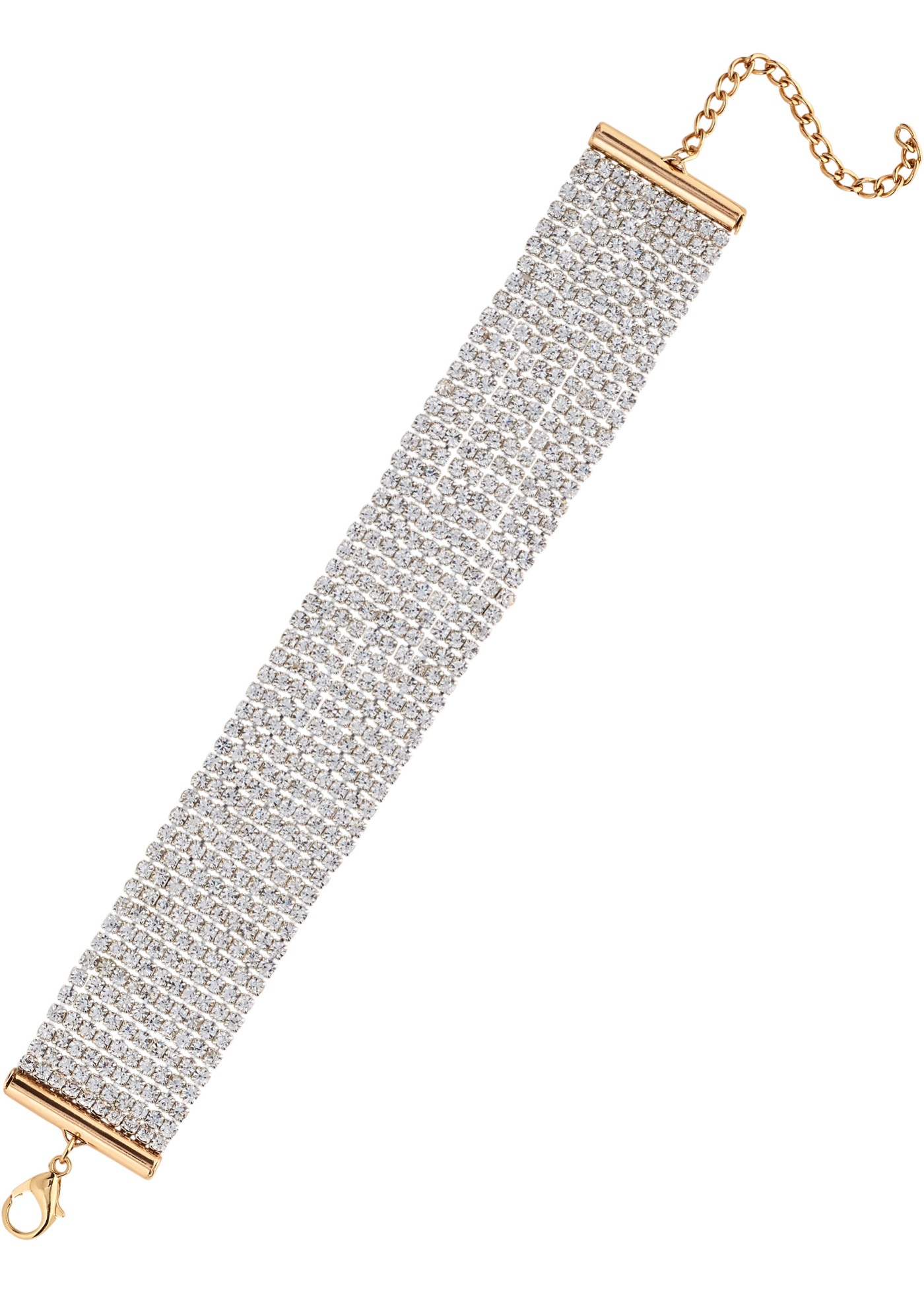 Armband i tvåfärgad design med kristallstenar