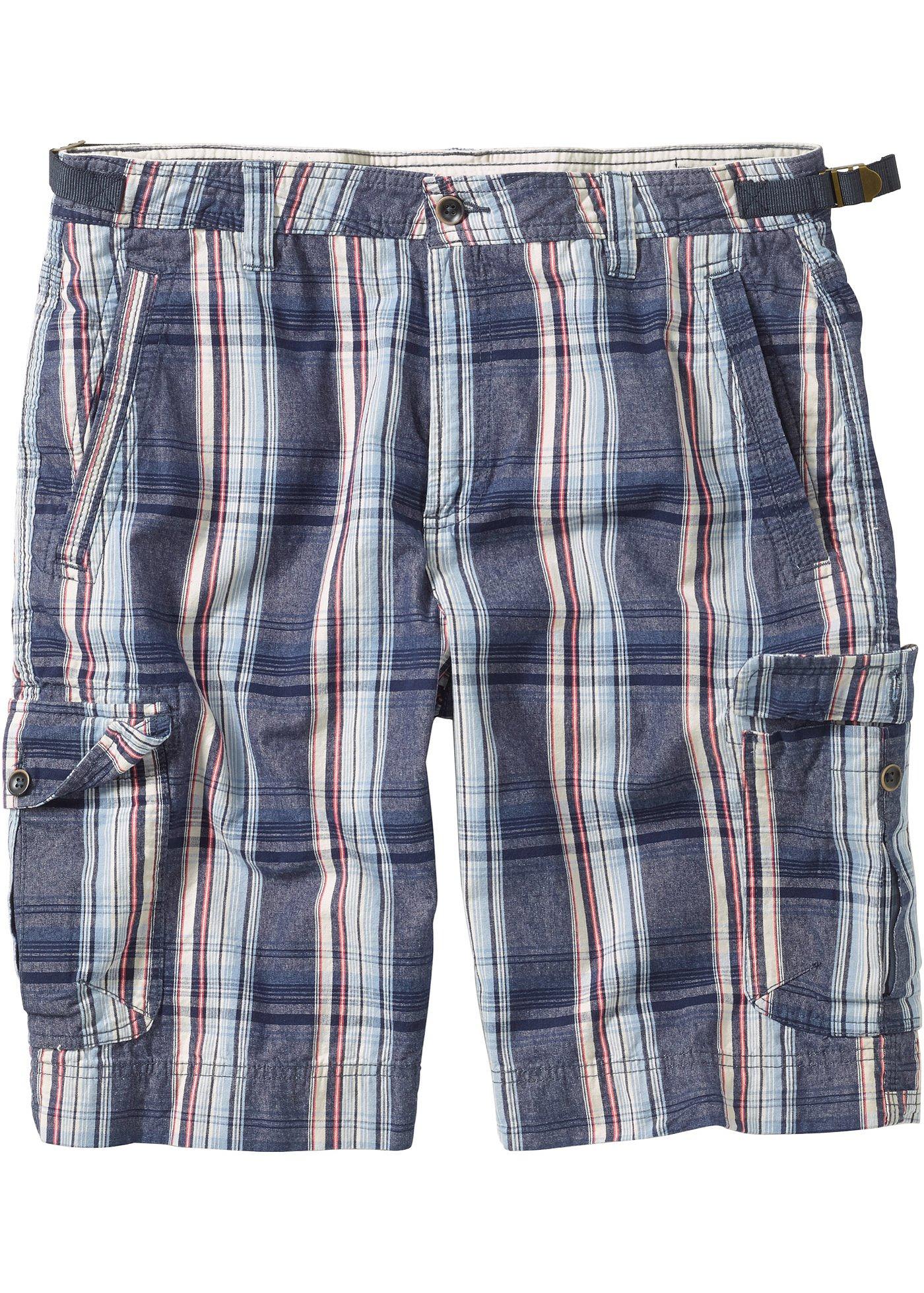 Rutiga bermudashorts, normal passform