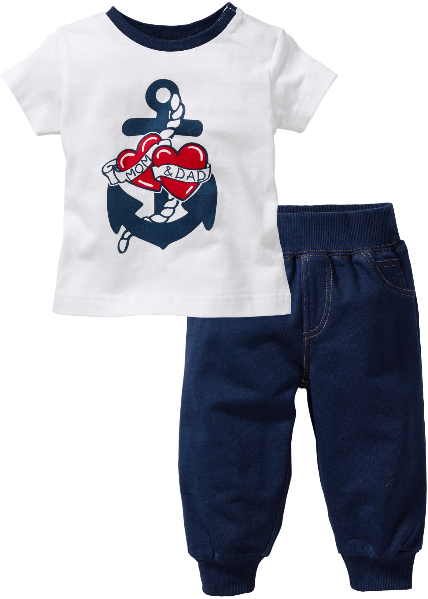 Baby T-shirt + mjukisbyxa (2 delar), ekologisk bomull, strl. 56/62-104/110