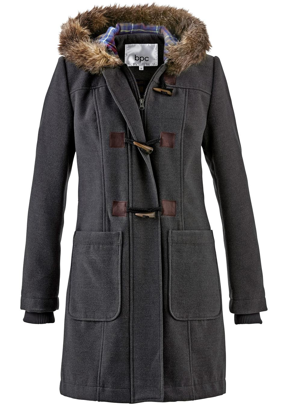 Duffel med kapuschong antracitmelerad Dam bonprix.se