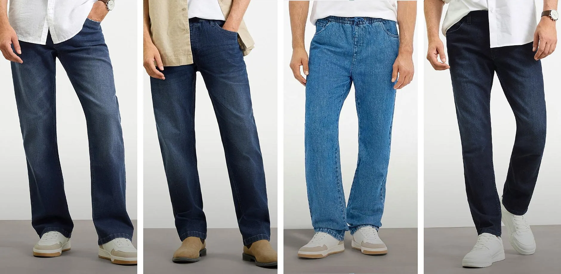 M&aring;ngsidiga denim-outfits: fr&aring;n klassisk skjorta till jackor och lediga tr&ouml;jor. Tidl&ouml;st denimmode f&ouml;r m&auml;n.