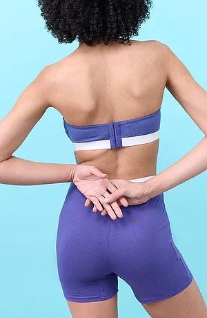 Dam - Mellanlång boxertrosa med ekologisk bomull (4-pack) - mellanmörk blå+vit+svart+isblå