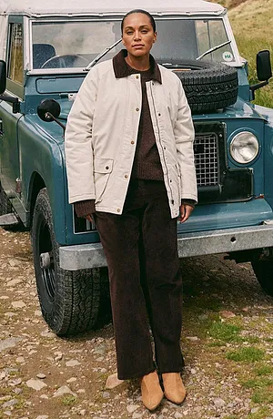 Dam - Vadderad twilljacka - naturbeige