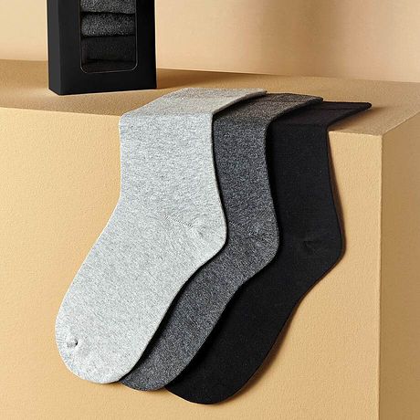 Dam - Högklassiga sköna strumpor med ekologisk bomull (3-pack) - gråmelerad/antracit, melerad