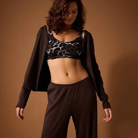 Dam - Vadderad och sömlös Feel Comfort bralette - leopardmönstrad