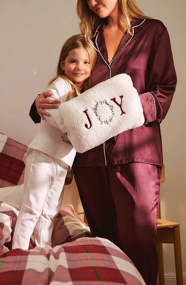 Hem - Kudde med handv&auml;rmarfunktion - r&ouml;d/vit randig