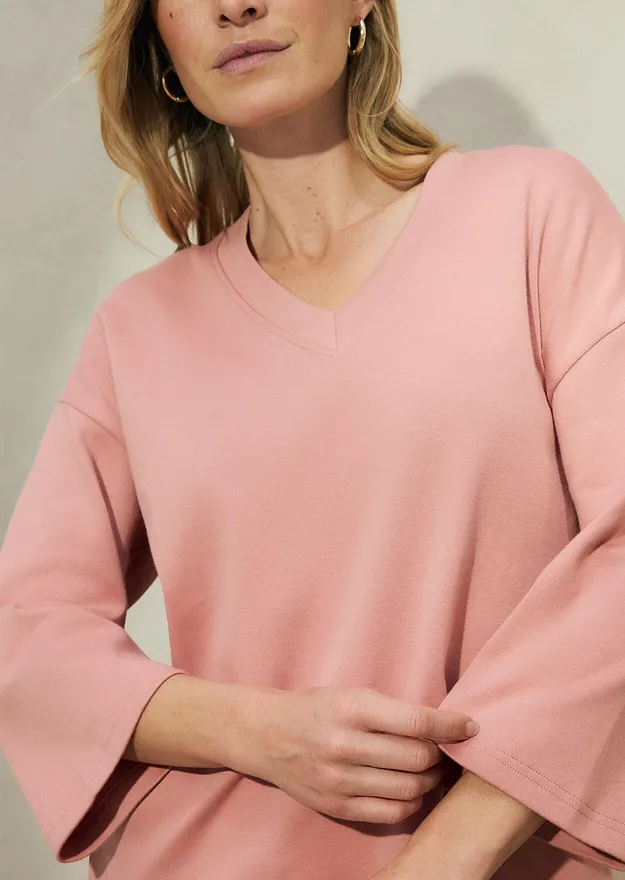Trendigt - T-shirt i ekologisk bomull - puderbrun