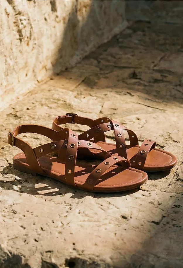 Dam - Sandal med &ouml;ljetter - brun