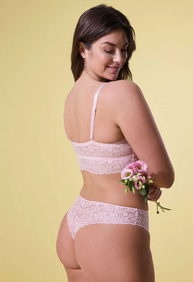 Dam - Braziliantrosa av mjuk spets - ljusrosa