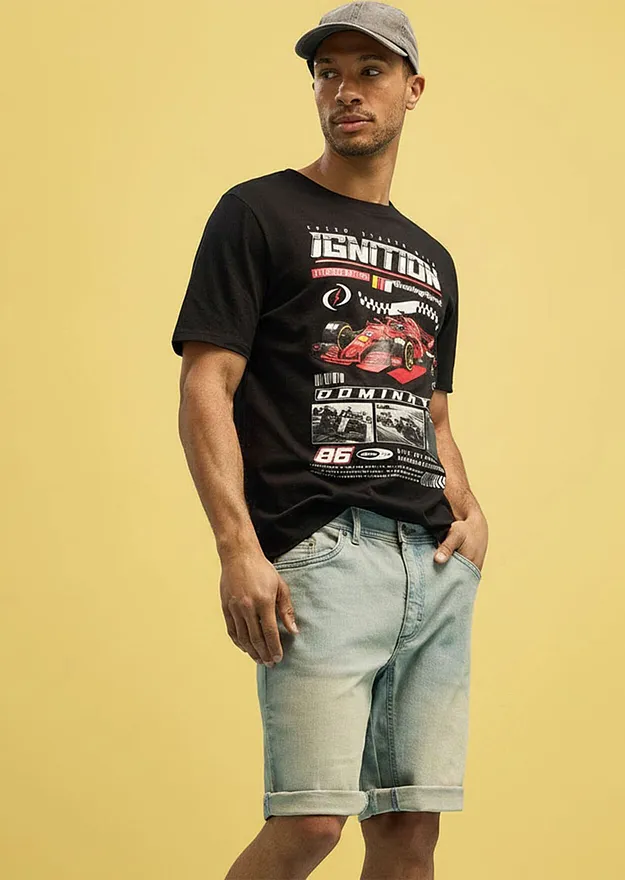 Herr  - T-shirt i ekologisk bomull - svart