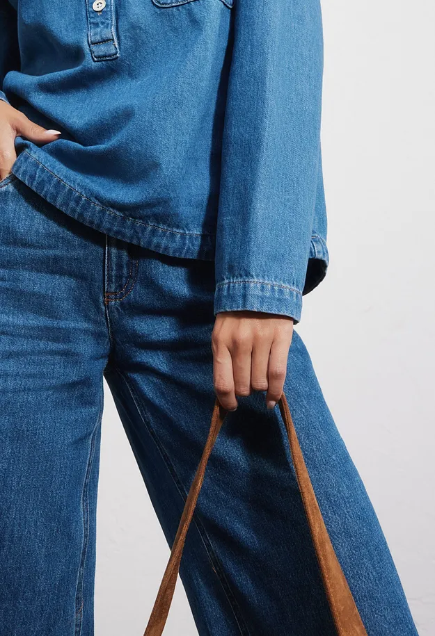 Dam - Jeansblustunika - bl&aring; denim used
