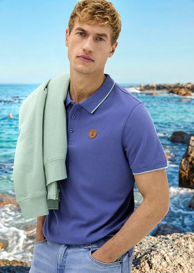 Herr  - Pik&eacute;tr&ouml;ja i ekologisk bomull - jeansbl&aring;