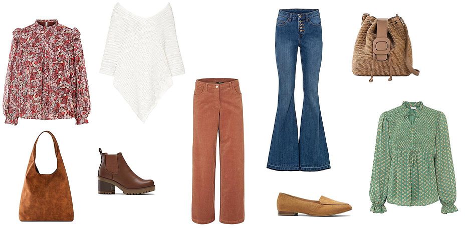 Dam - Blus - brun/beige, blommig