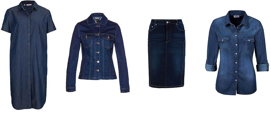 Inspiration - Jeansklänning av ekologisk bomull - blue stone