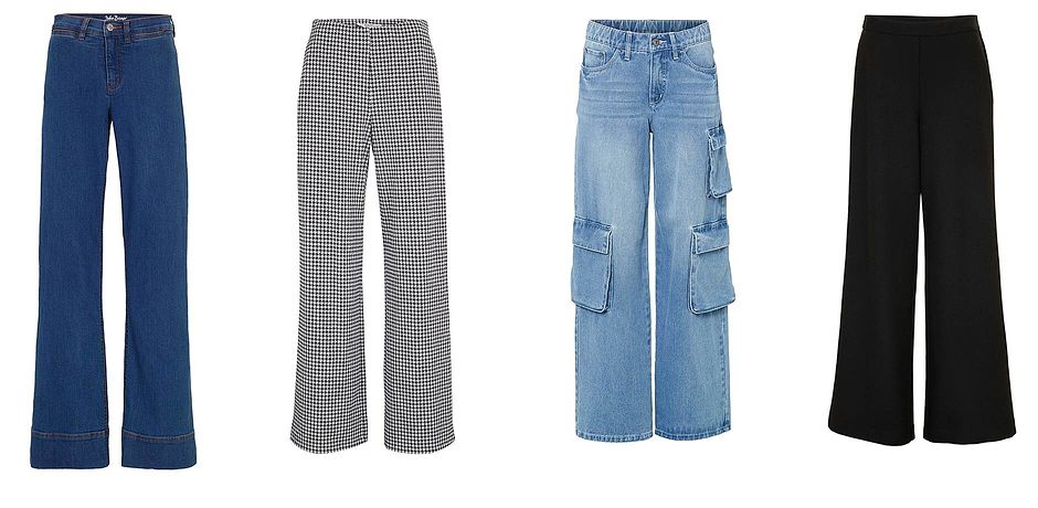 Dam - Bekväma stretchjeans, vid passform - blå denim