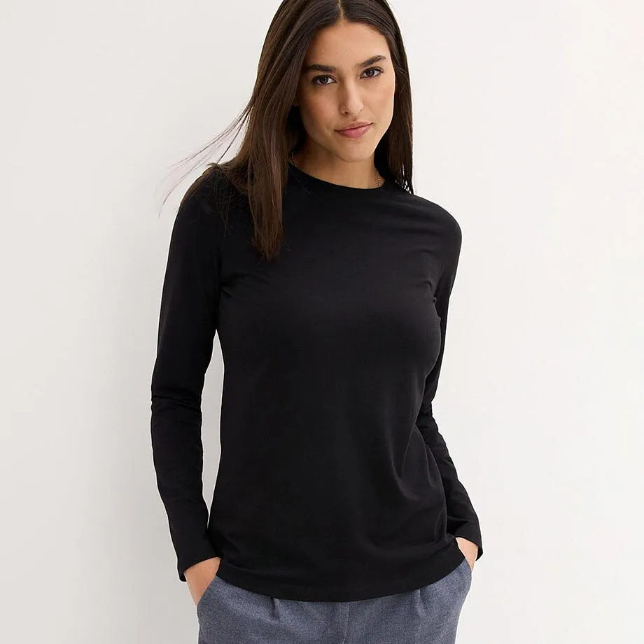 Enkel svart långärmad tröja.

