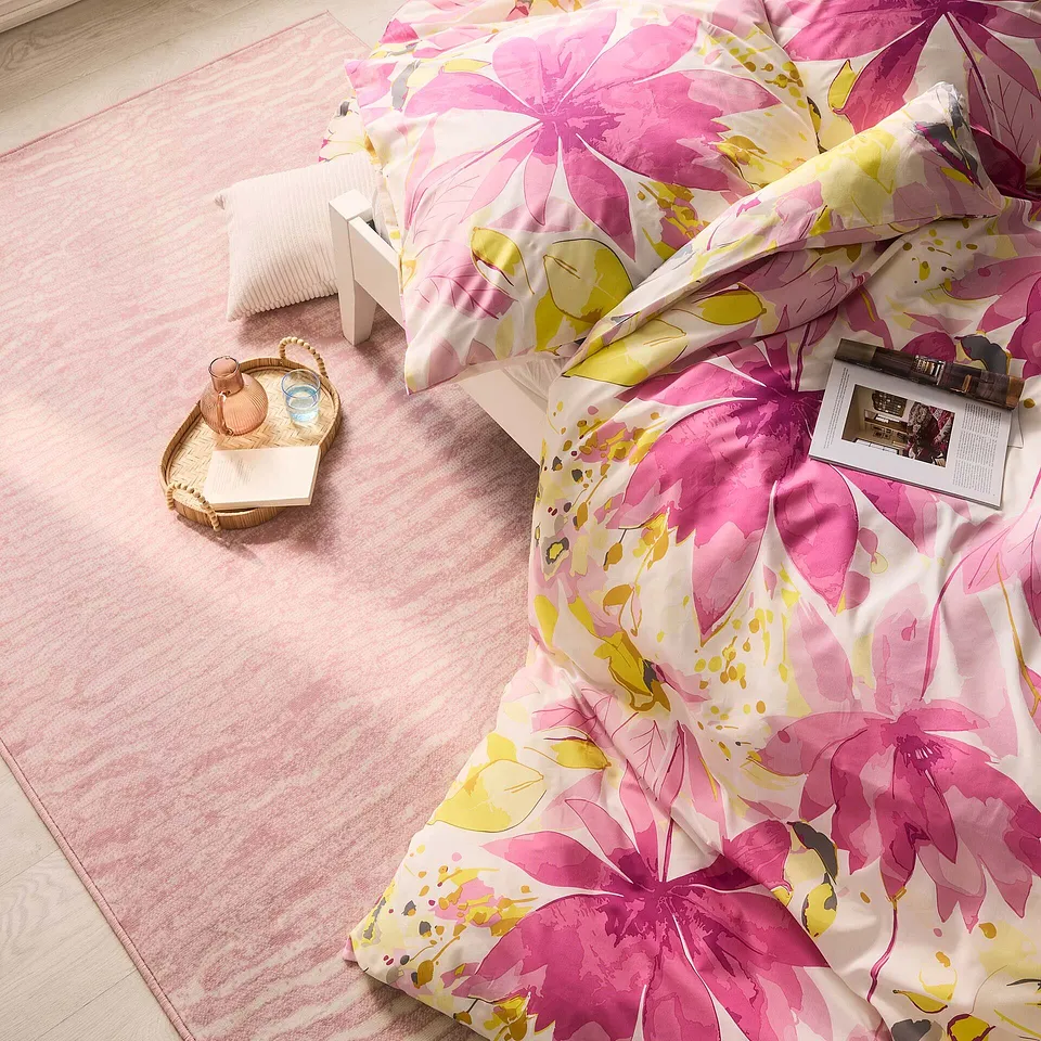 Hem - P&aring;slakanset i bomullsblandning - rosa/gul