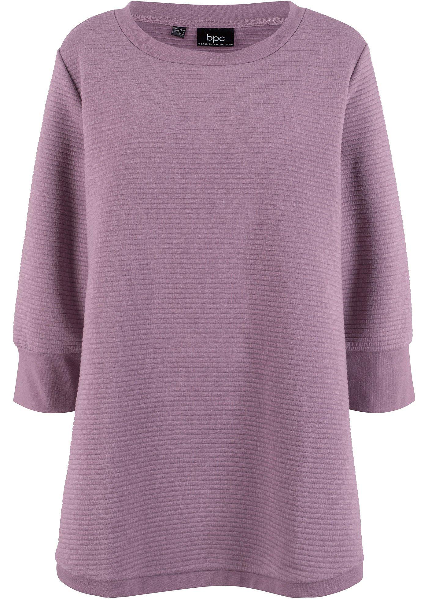 bonprix – Lång sweatshirt i materialmix