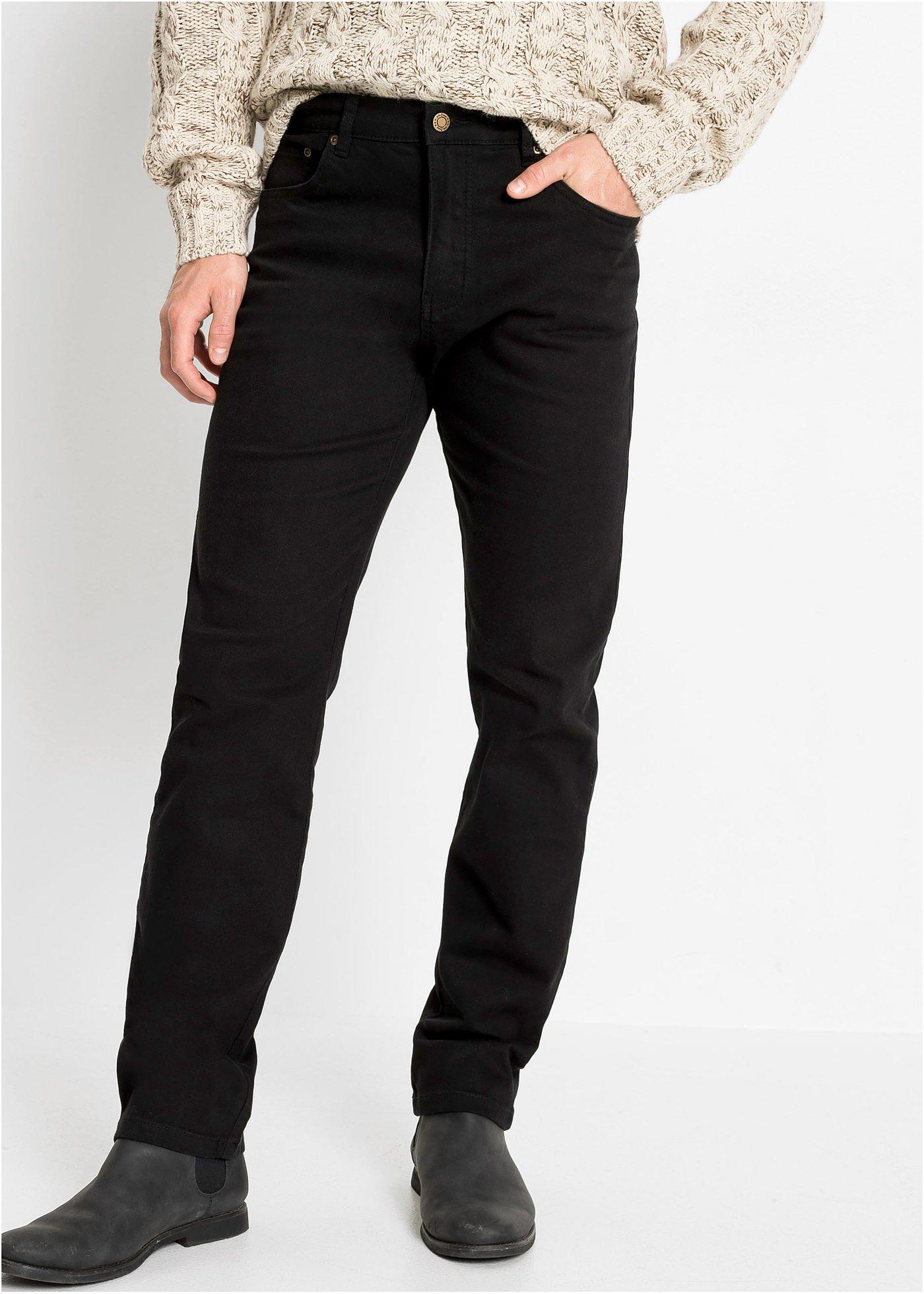 Herrjeans i femficksmodell med classic fit, straight - svart, normallängd