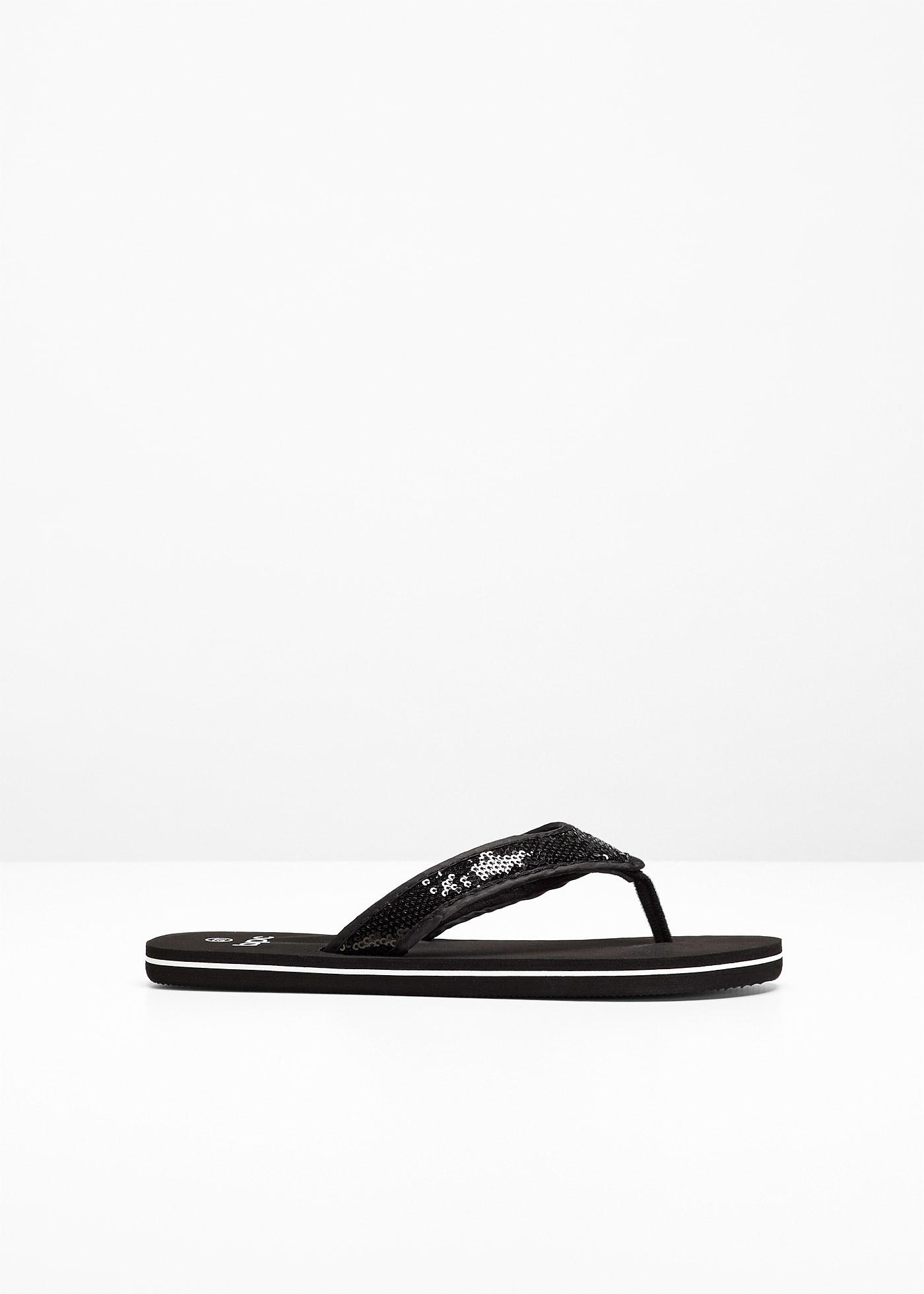 bonprix – Flip flop-sandal med paljetter