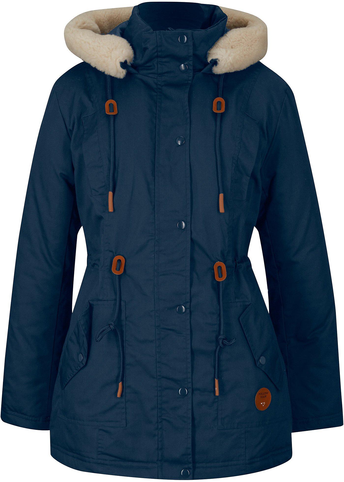 bonprix – Vadderad parkas med fuskpälsbesättning