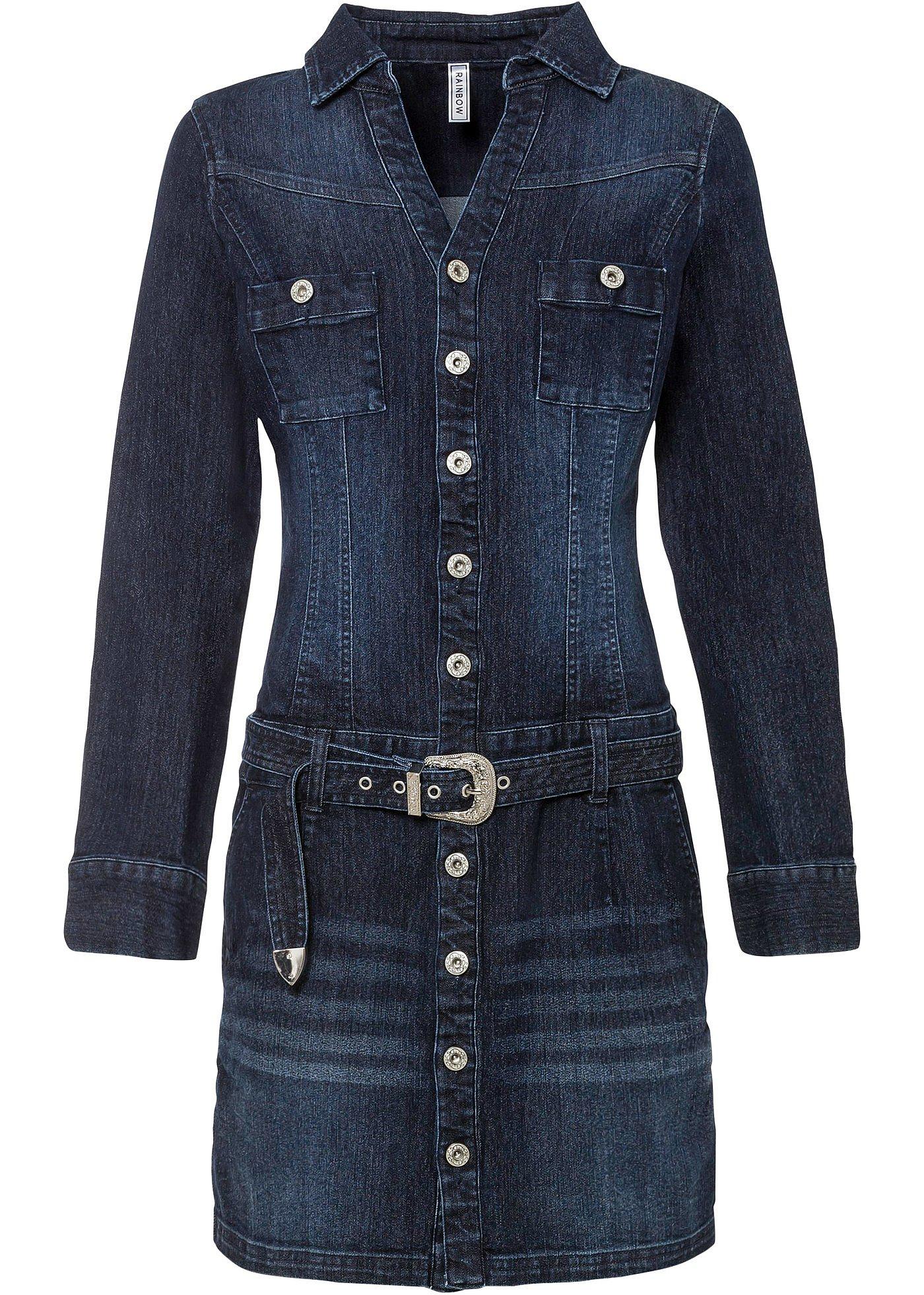bonprix – Jeansklänning med skärp