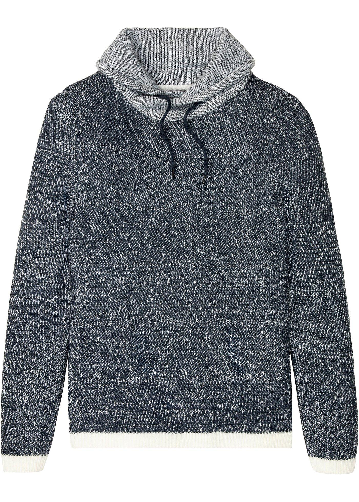 bonprix – Tröja med sjalkrage och kontrasterande detaljer