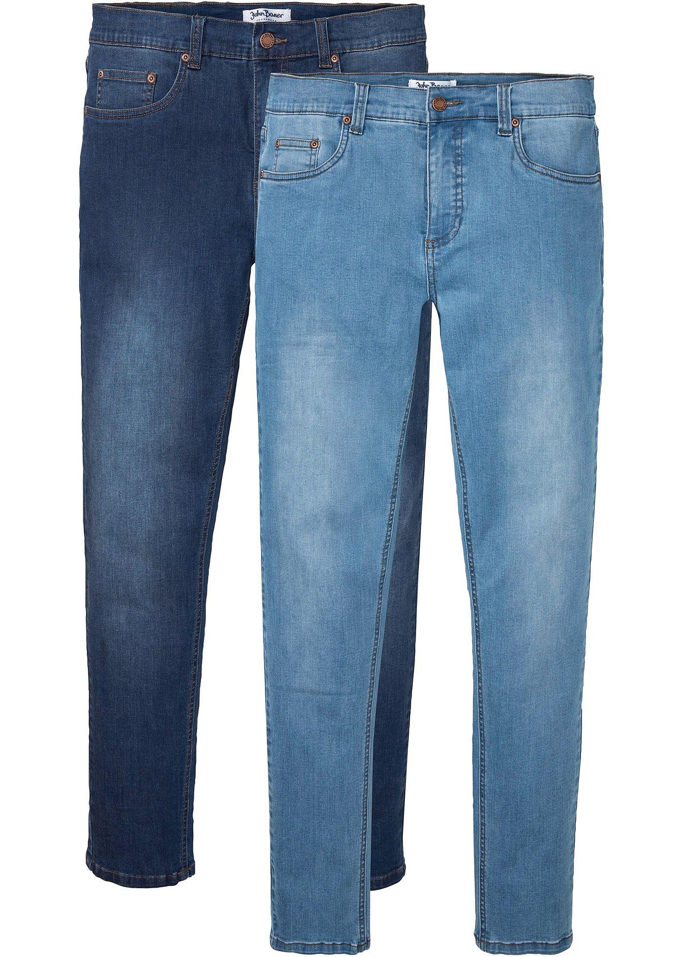 bonprix – Powerstretchjeans, smal passform (2-pack)