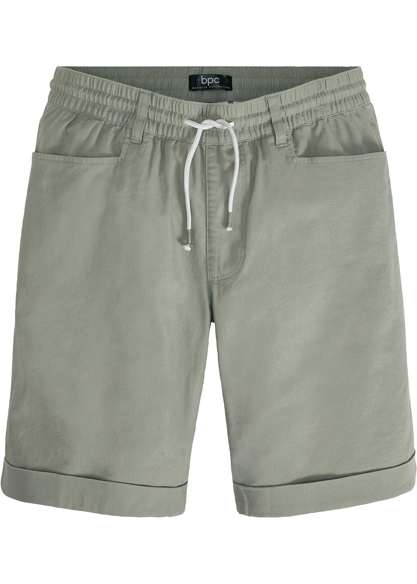 bonprix – Dra på-shorts i linneblandning, normal passform