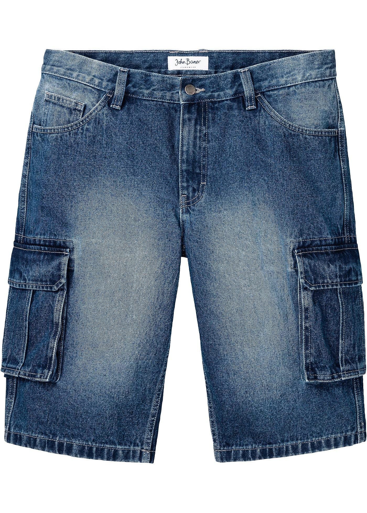 bonprix – Långa jeansshorts med cargofickor, Relaxed Fit