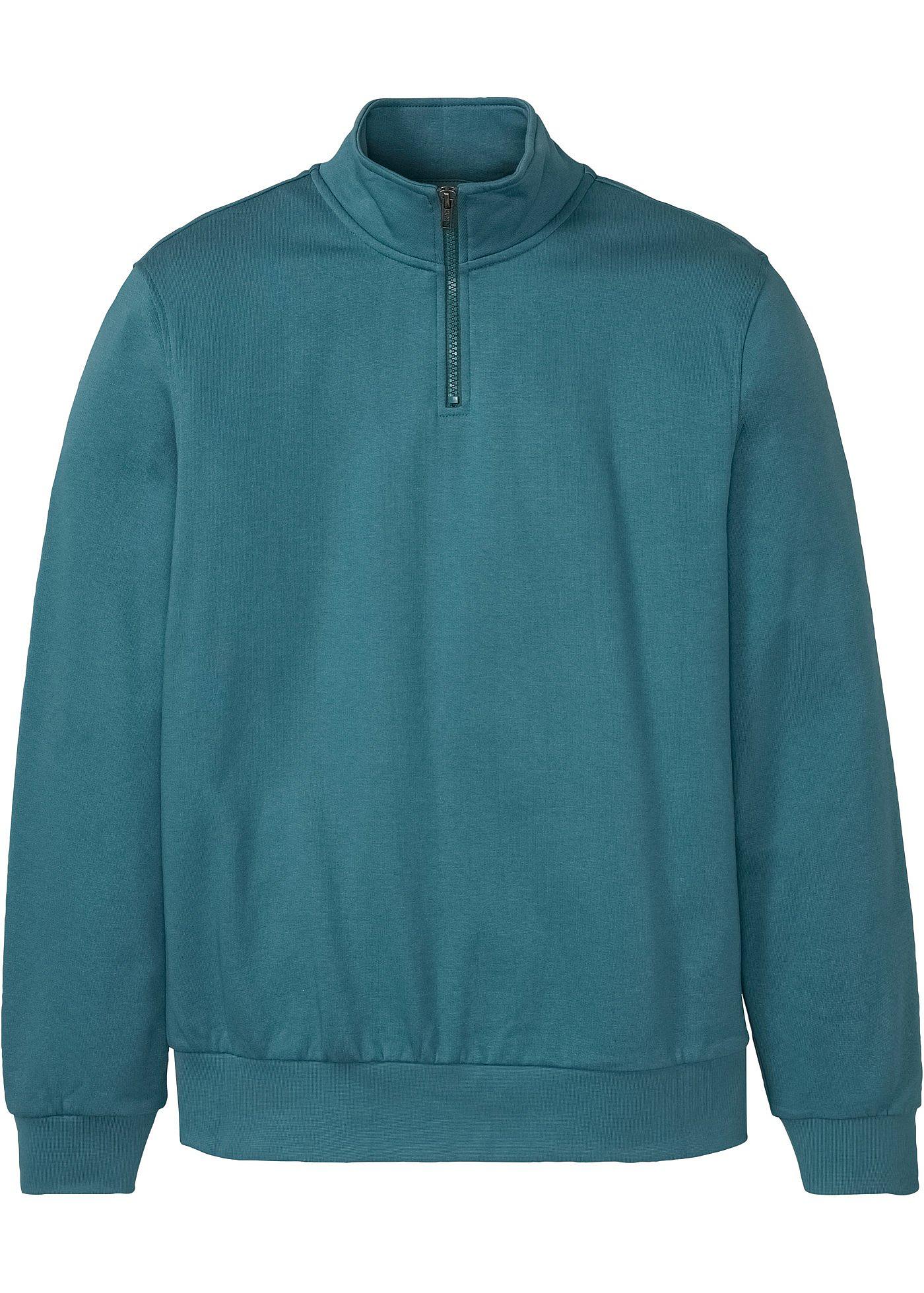 bonprix – Sweatshirt med krage och kort dragkedja