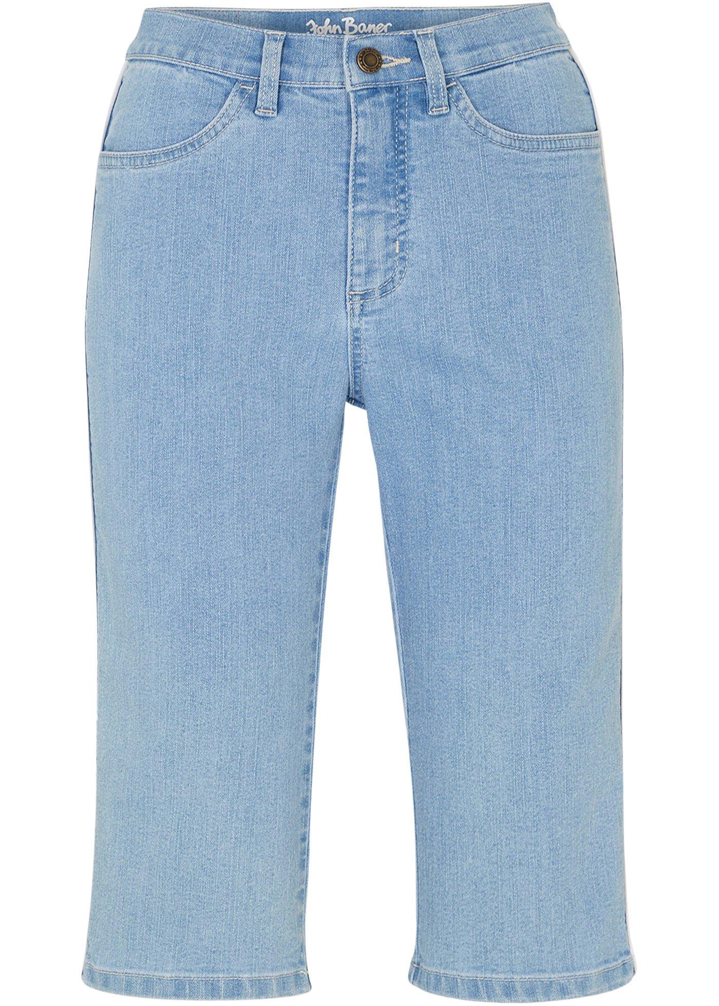 bonprix – Stretchiga jeansbermudas, Slim Fit, High Waist