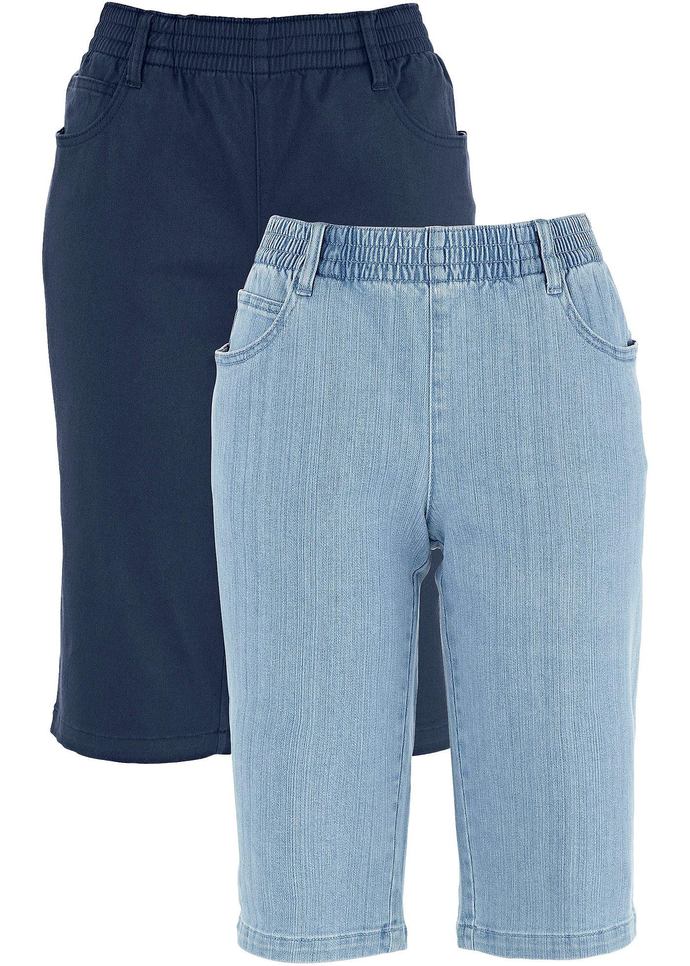 bonprix – Shorts av stretchig bomullsmix (2-pack)