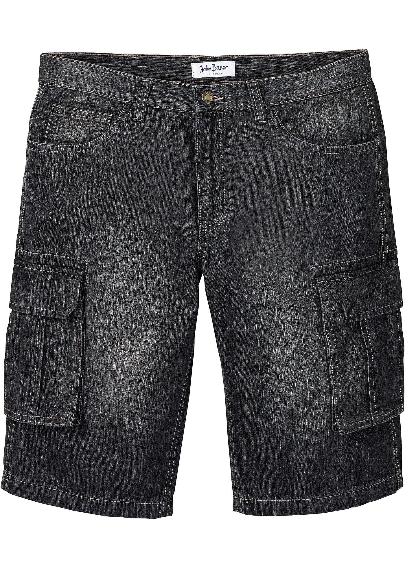 bonprix – Långa jeansshorts med cargofickor, Relaxed Fit