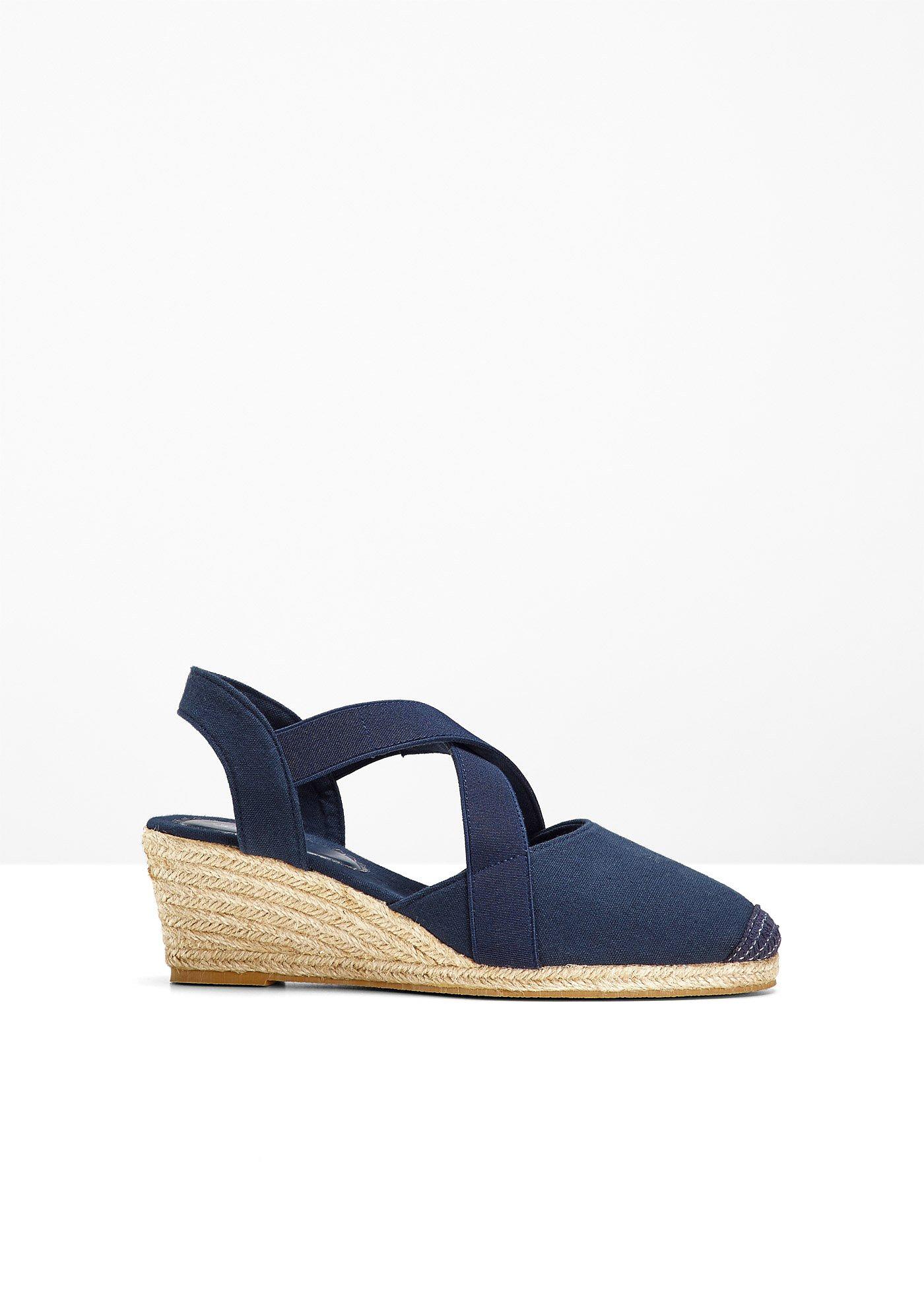 bonprix – Sandalett med kilklack och elastiska remmar